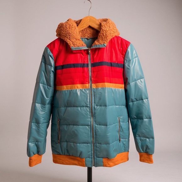 Vintage Jackets & Blazers - 90s Shearling Hooded Jacket